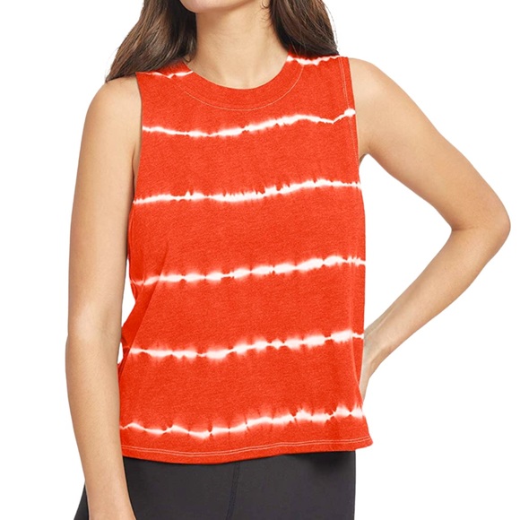 Sage Collective Tie Dye Striped Boxy Tank Top Sleeveless Crew Neck - Picture 6 of 8